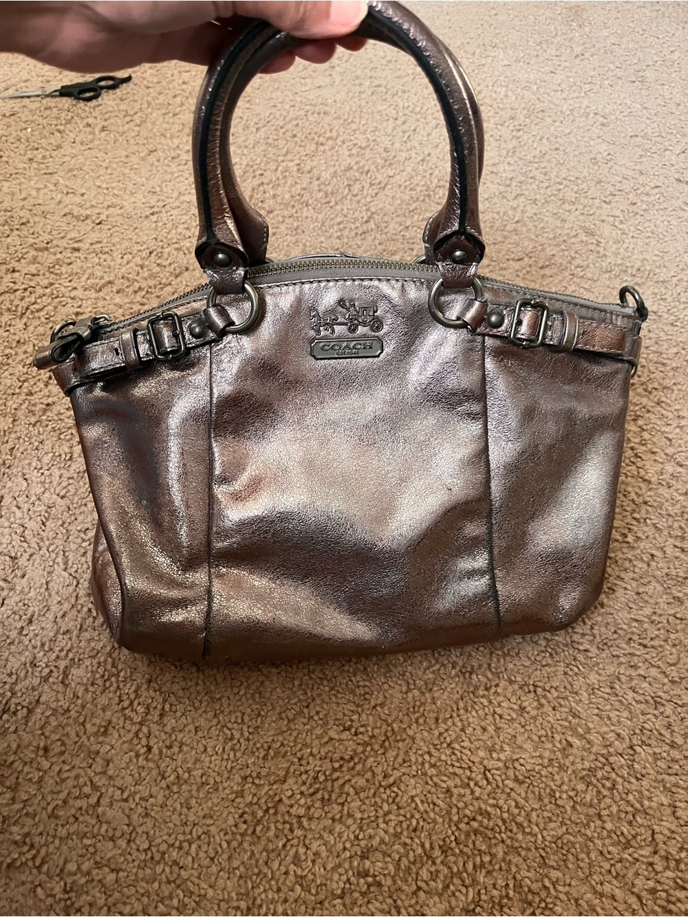 Coach Metallic Bronze Leather Satchel - Bronze